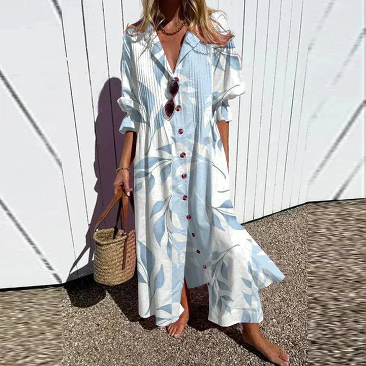 Evelyn | Women's Collared Button Down Maxi Dress