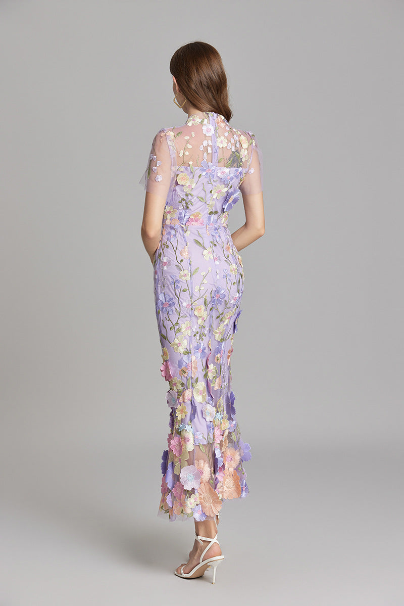 Isabella | Women's Appliqué Floral Mermaid Evening Dress