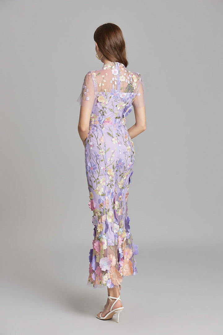 Isabella | Women's Appliqué Floral Mermaid Evening Dress