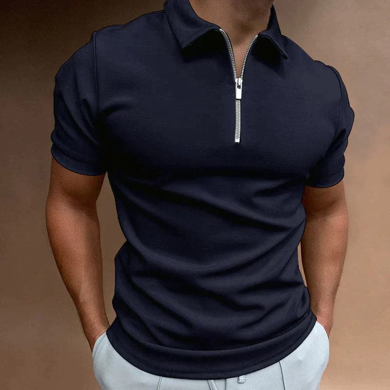 Lucian | Men's Slim-Fit Quarter-Zip Modern Polo Shirt