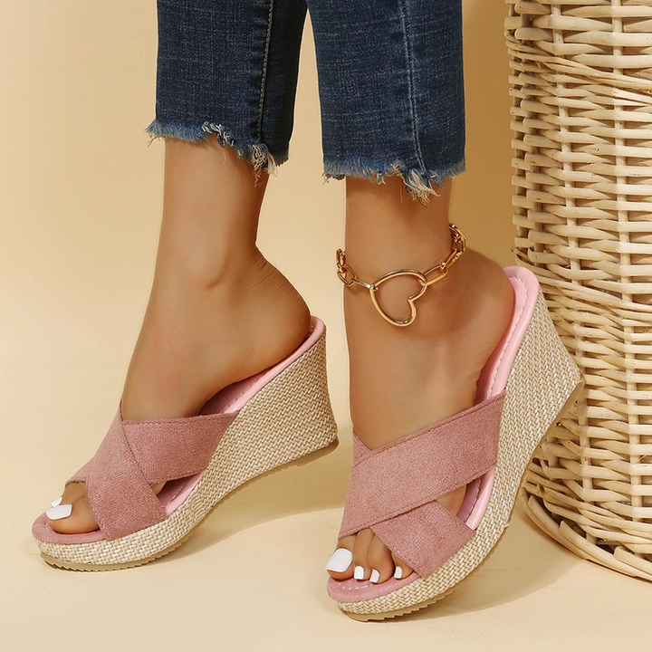 Zarelle | Women's Crisscross Strap Platform Open Toe Sandals