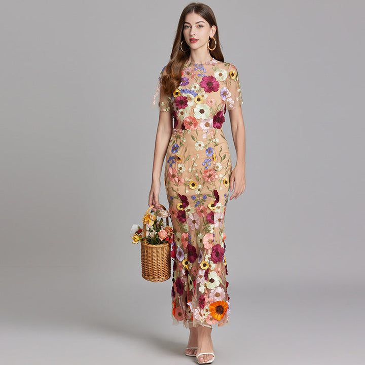 Isabella | Women's Appliqué Floral Mermaid Evening Dress
