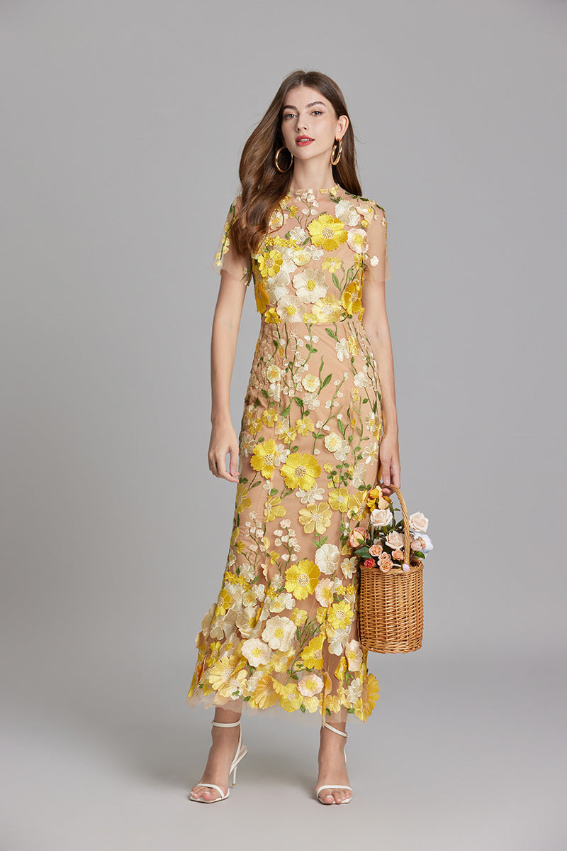 Isabella | Women's Appliqué Floral Mermaid Evening Dress