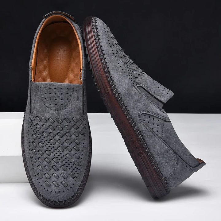 Travis | Men's Perforated Woven Slip-On Loafers