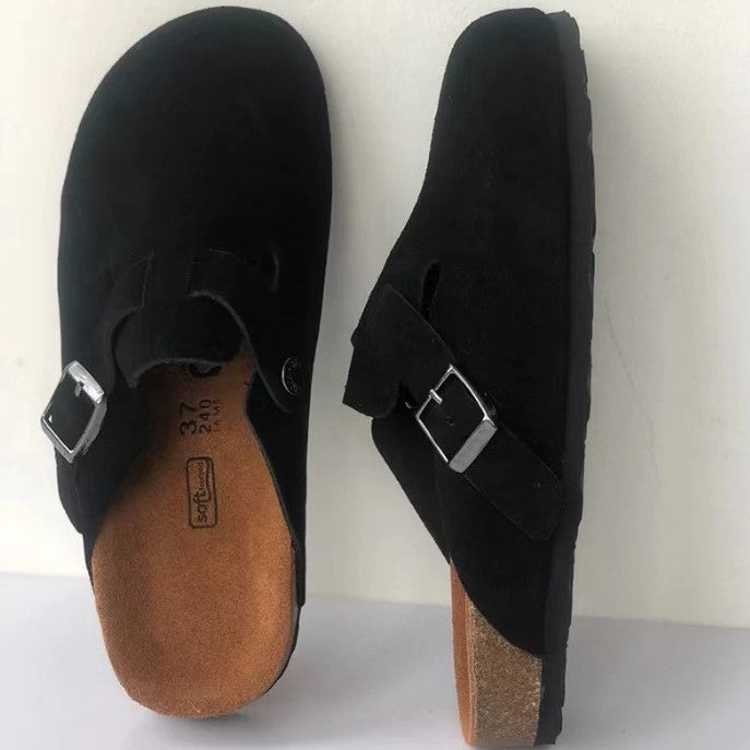 Vera | Women's Closed Toe Buckle Strap Flat Clogs