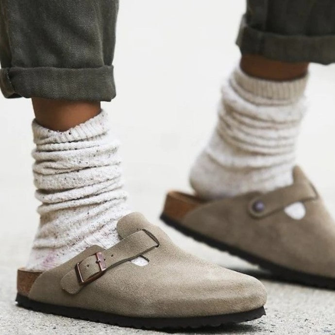Vera | Women's Closed Toe Buckle Strap Flat Clogs