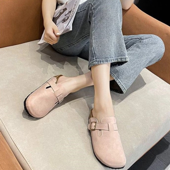 Vera | Women's Closed Toe Buckle Strap Flat Clogs