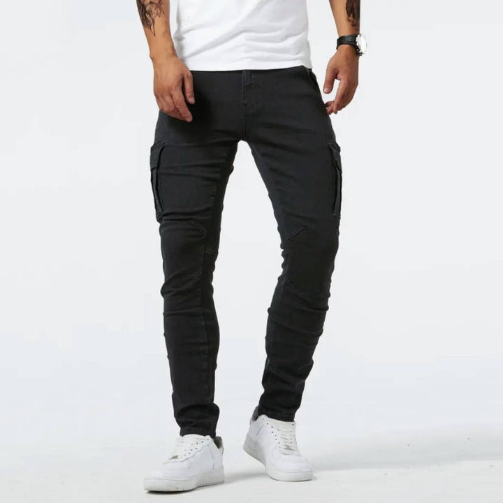 Ethan | Men's Slim-Fit Stretch Cargo Denim Jeans