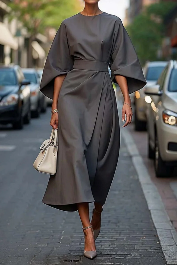 Selene | Women's Waist-Tie Kimono Sleeve Midi Dress