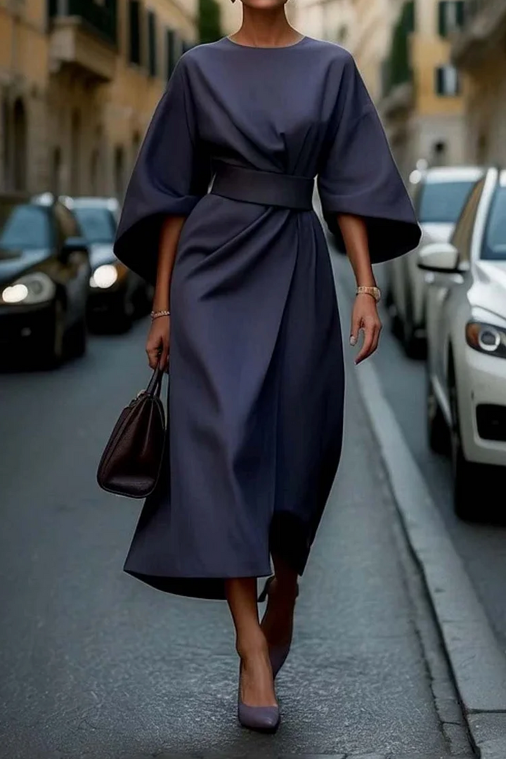 Selene | Women's Waist-Tie Kimono Sleeve Midi Dress