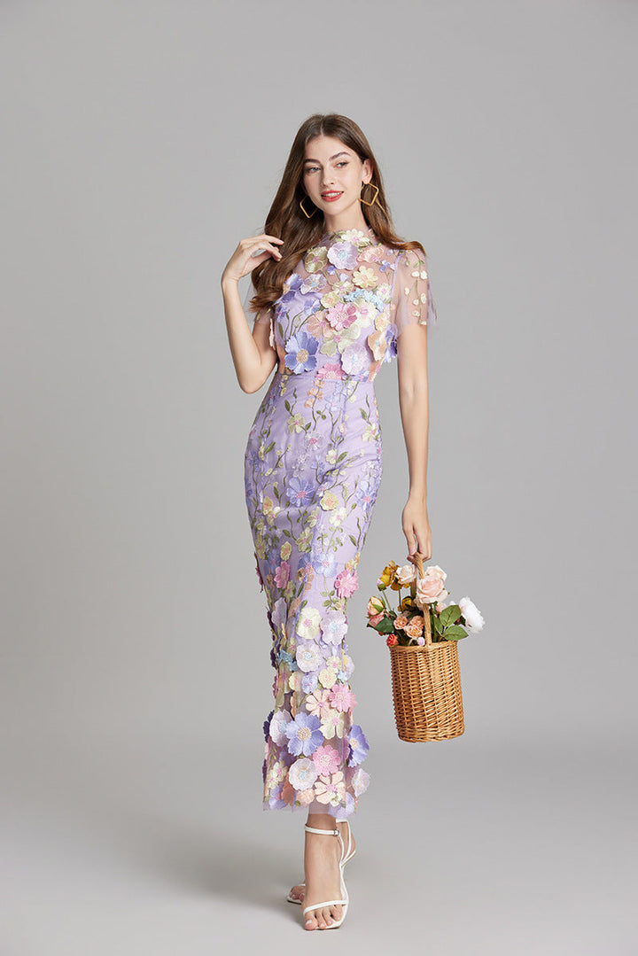 Isabella | Women's Appliqué Floral Mermaid Evening Dress