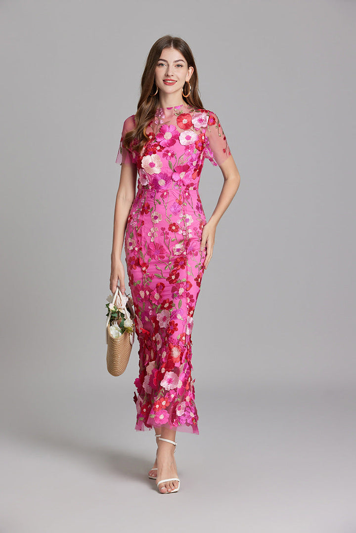 Isabella | Women's Appliqué Floral Mermaid Evening Dress
