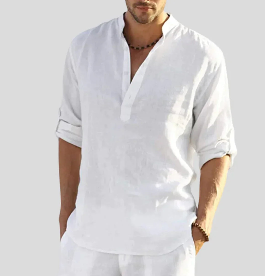 Calvin | Men's Relaxed Button Neck Henley Shirt