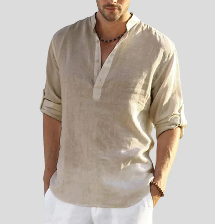 Calvin | Men's Relaxed Button Neck Henley Shirt
