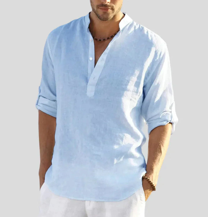 Calvin | Men's Relaxed Button Neck Henley Shirt