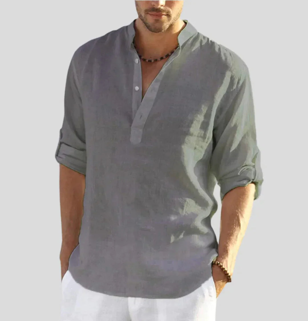 Calvin | Men's Relaxed Button Neck Henley Shirt