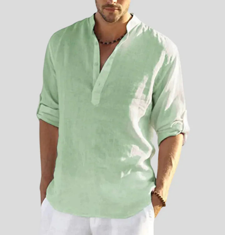 Calvin | Men's Relaxed Button Neck Henley Shirt