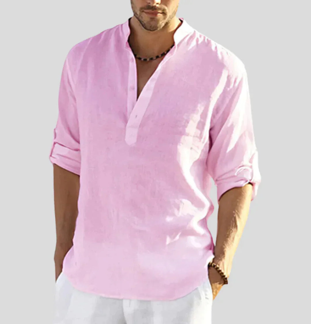 Calvin | Men's Relaxed Button Neck Henley Shirt