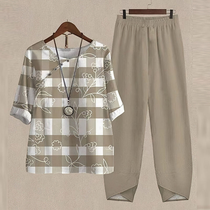 Elena | Women's Button Down Palazzo Summer Set