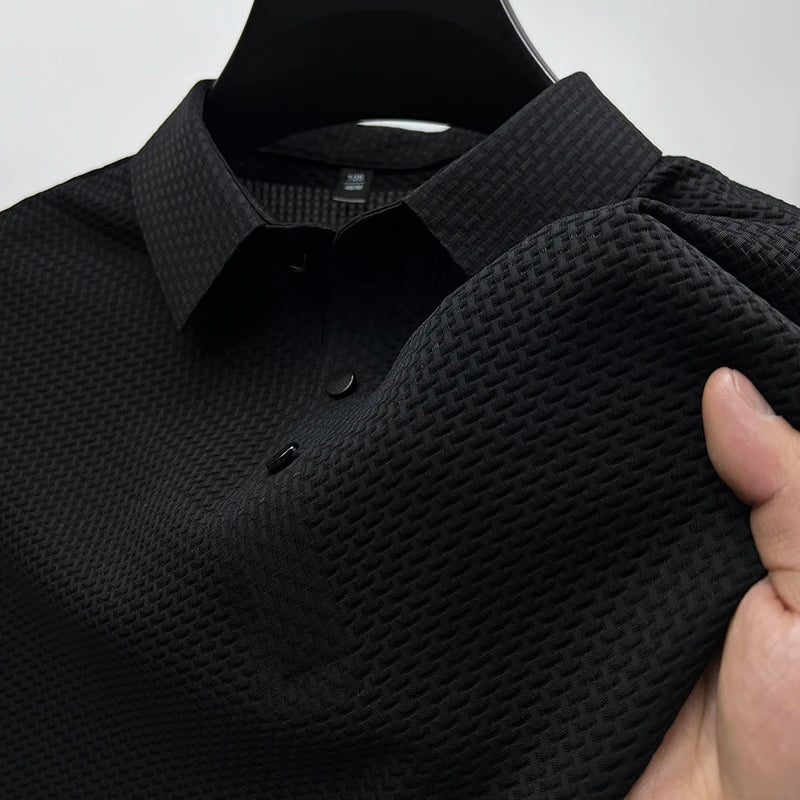 Felix | Men's Basketweave Texture Polo Shirt