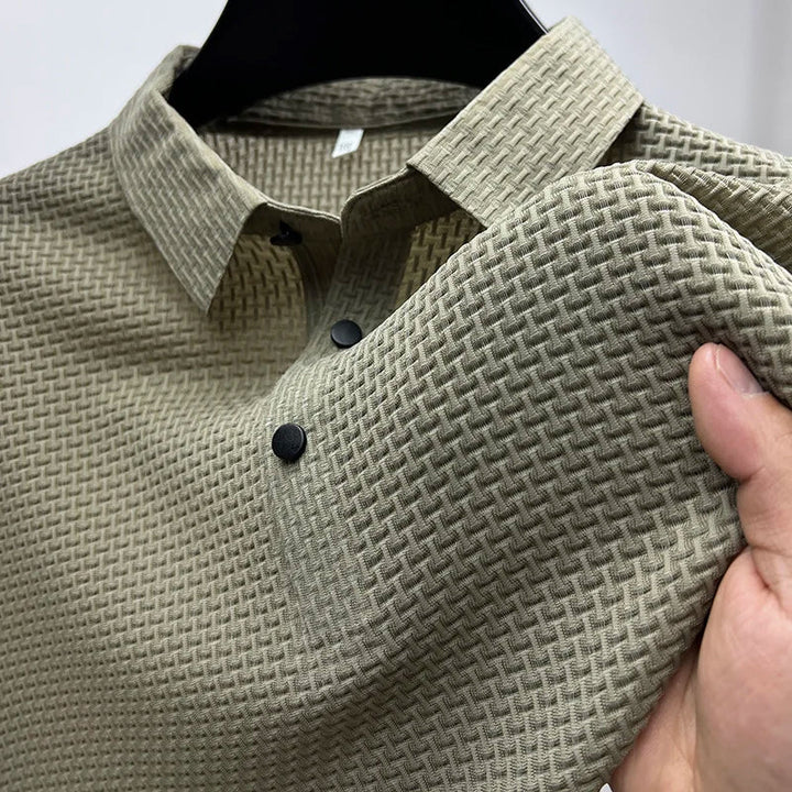 Felix | Men's Basketweave Texture Polo Shirt