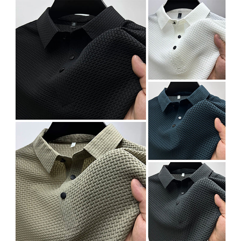 Felix | Men's Basketweave Texture Polo Shirt