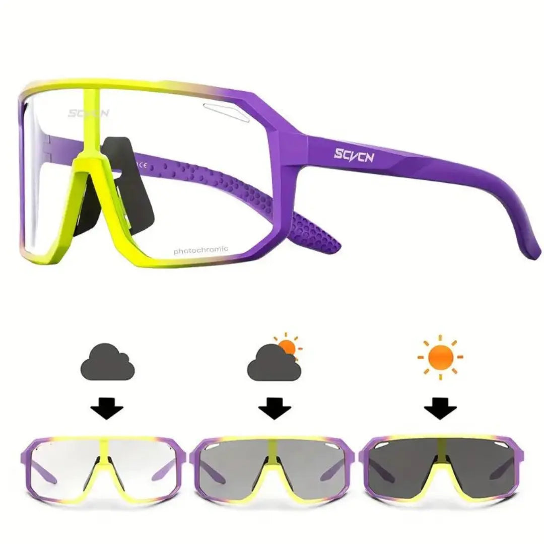 Photochromic Cycling Sunglasses UV-Protection Lightweight Sports