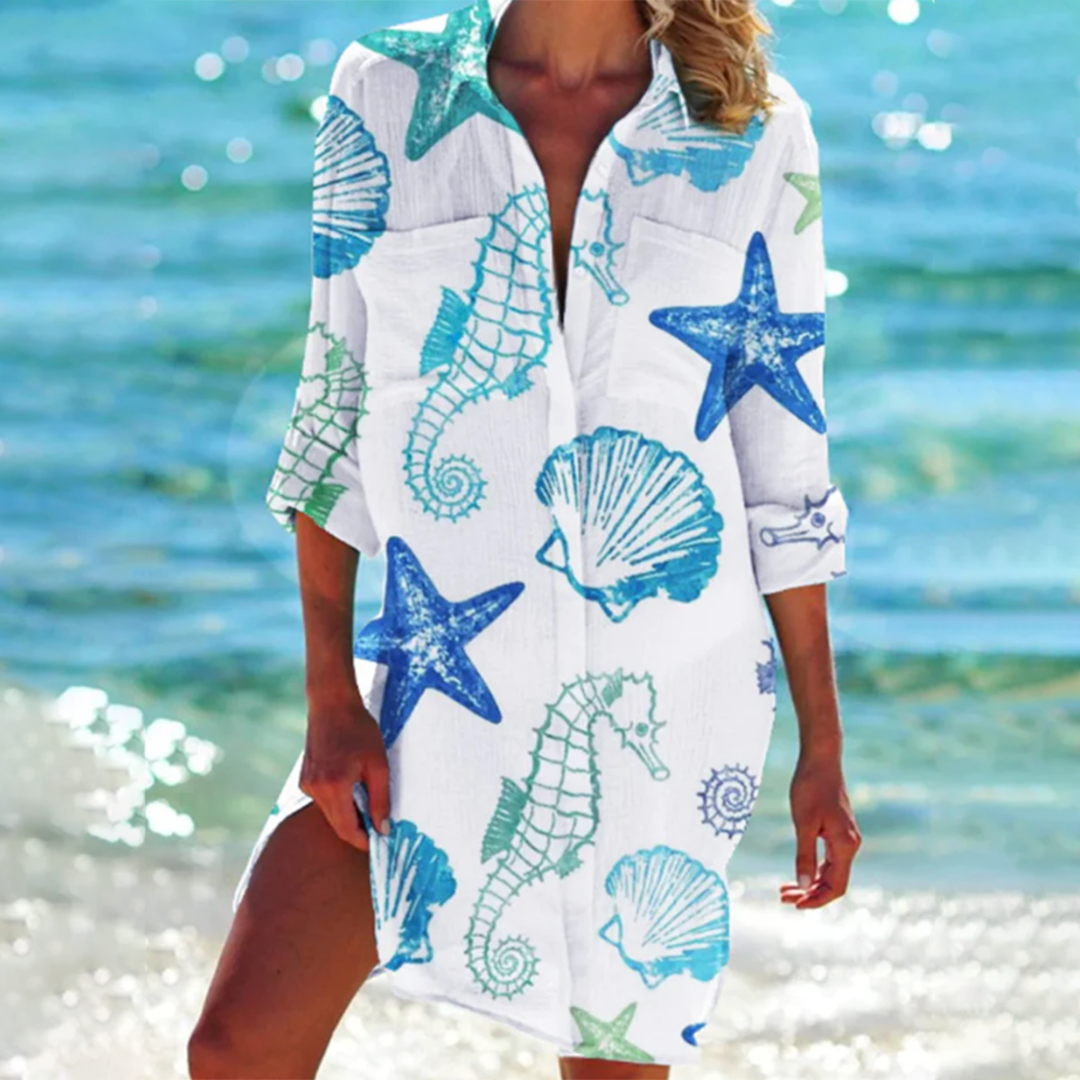 Sienna | Women's Tie-Dye Button-Up Relaxed Shirt Dress