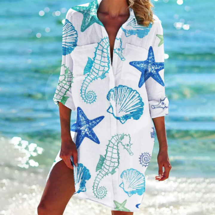 Sienna | Women's Tie-Dye Button-Up Relaxed Shirt Dress