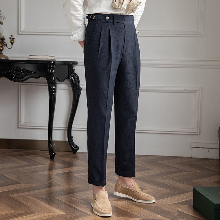 Arthur | Men's High Waist Pleated Tailored Trousers