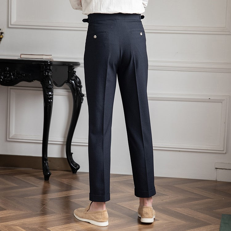 Arthur | Men's High Waist Pleated Tailored Trousers