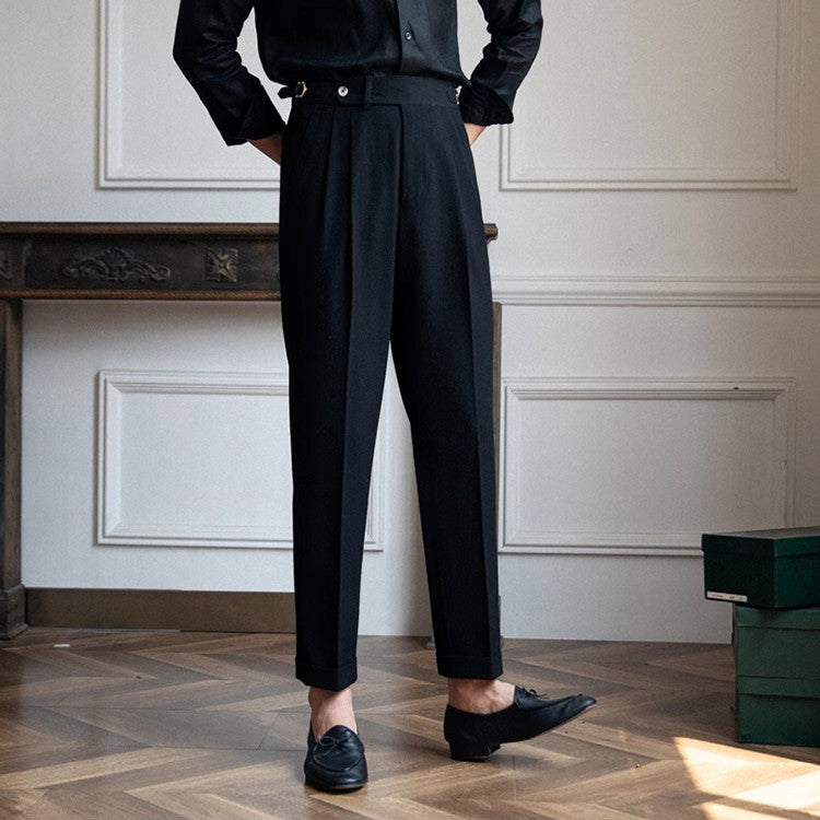Arthur | Men's High Waist Pleated Tailored Trousers