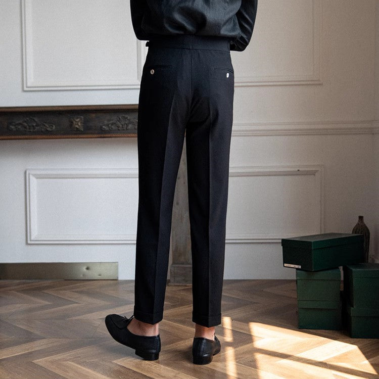 Arthur | Men's High Waist Pleated Tailored Trousers