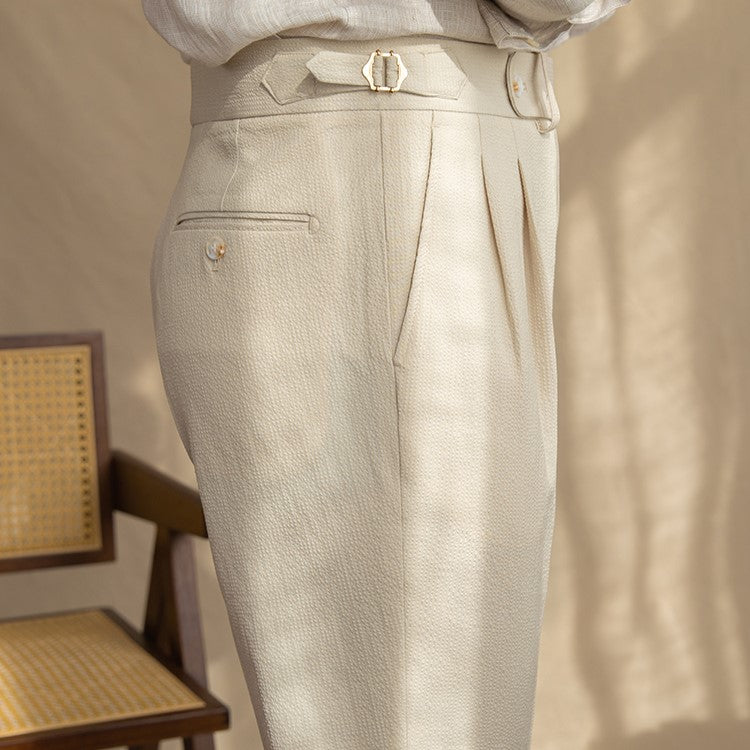 Arthur | Men's High Waist Pleated Tailored Trousers