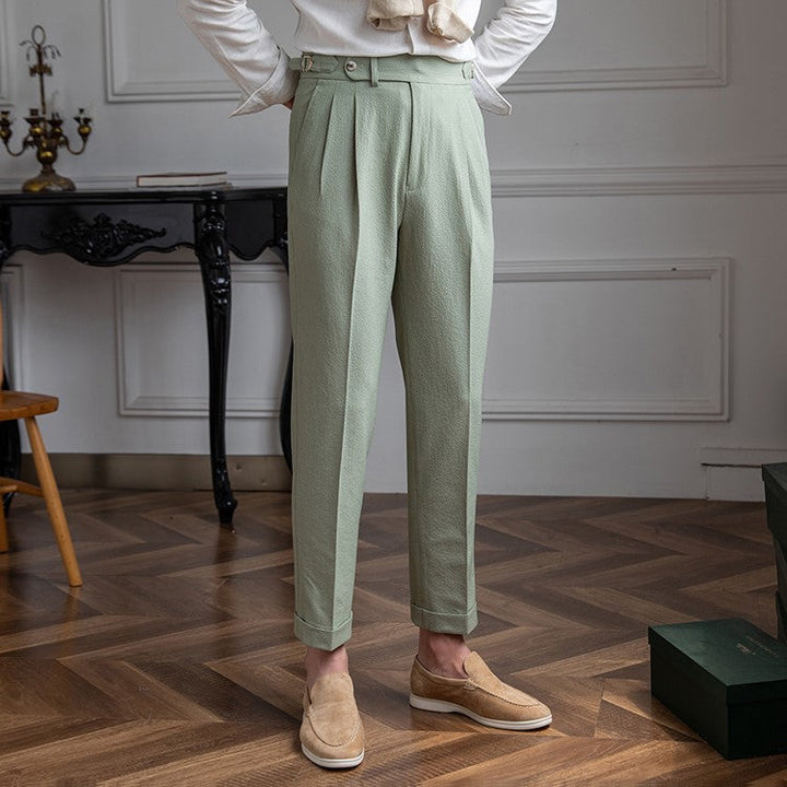 Arthur | Men's High Waist Pleated Tailored Trousers