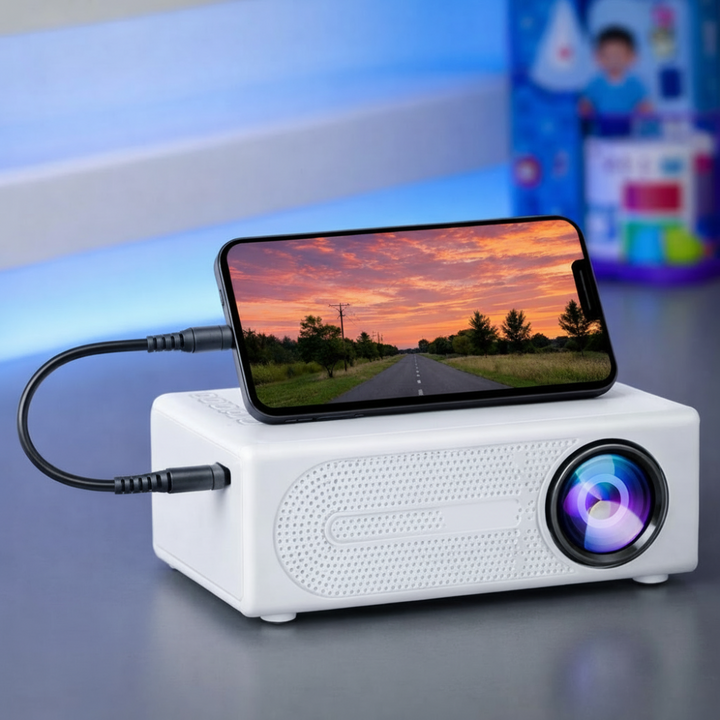 Mini Projector 3000 Lumens Portable – HDTV & USB Compatible, Bright Display & Compact Design for Home & Outdoor
