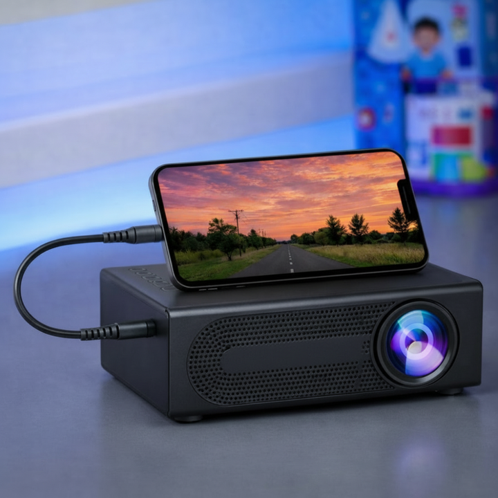 Mini Projector 3000 Lumens Portable – HDTV & USB Compatible, Bright Display & Compact Design for Home & Outdoor