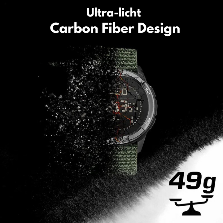 Men's Digital Outdoor Watch Water-Resistant Carbon Fibre Sports
