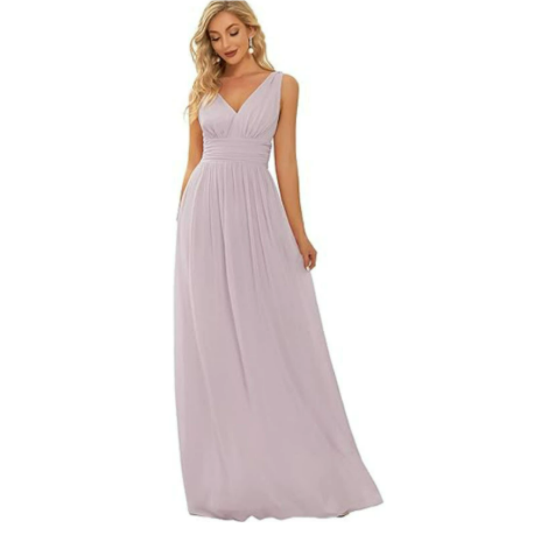 Elise | Women's Sleeveless V-Neck Chiffon Maxi Dress