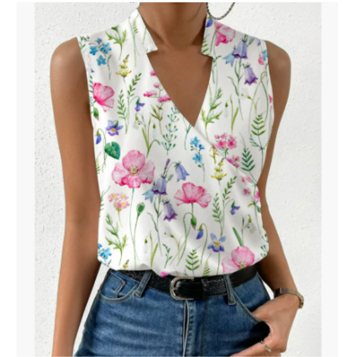 Elara | Women's V-Neck Sleeveless Wrap Summer Top