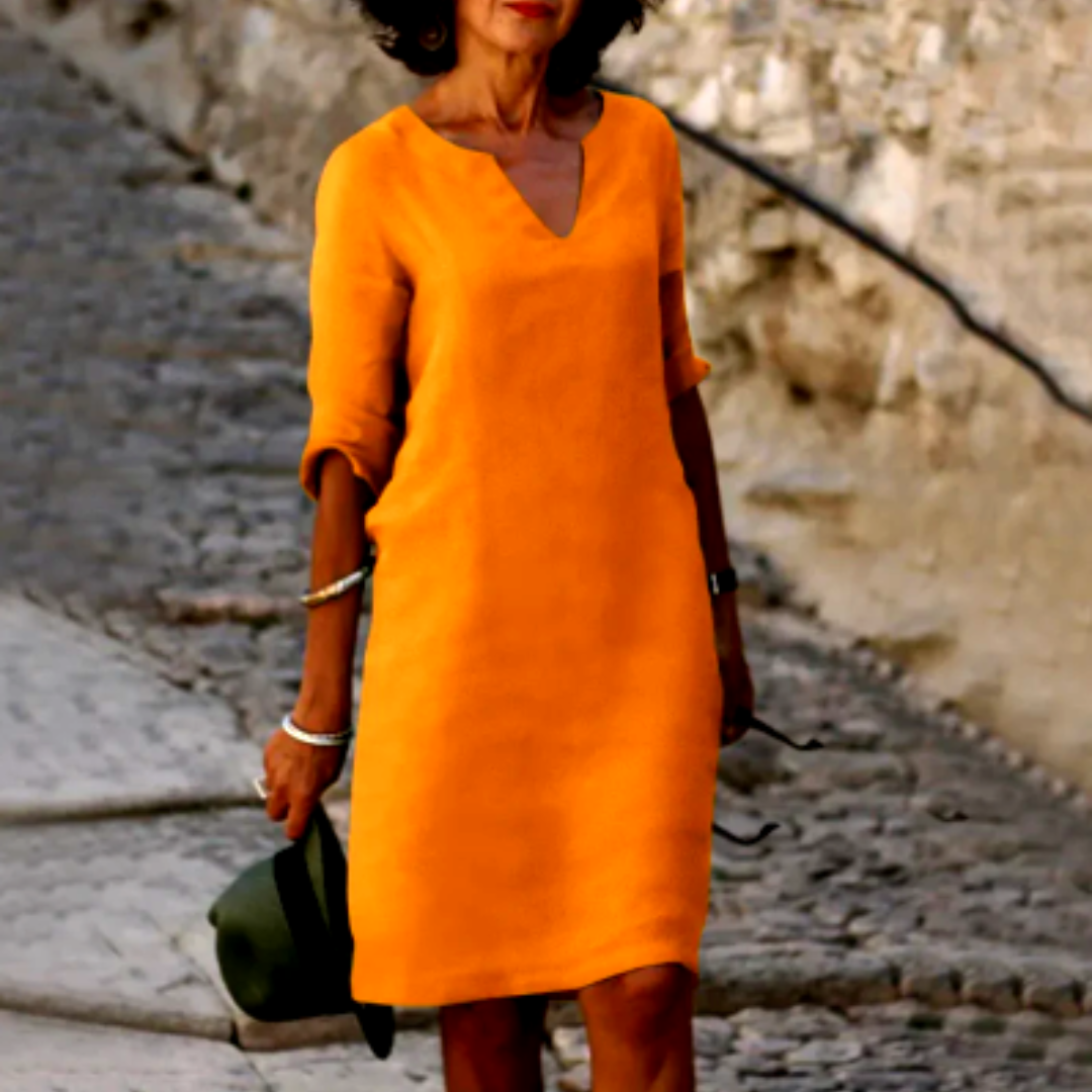 Naomi | Women's V-Neck Half Sleeve Shift Dress