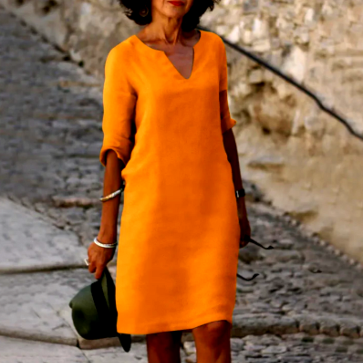 Naomi | Women's V-Neck Half Sleeve Shift Dress