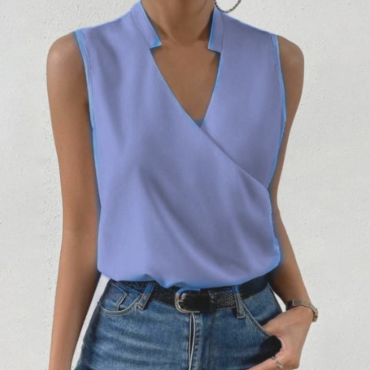 Elara | Women's V-Neck Sleeveless Wrap Summer Top