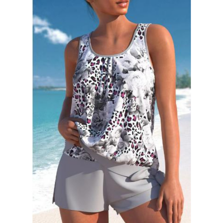 Elira | Women's Floral Sleeveless Tankini Swim Set
