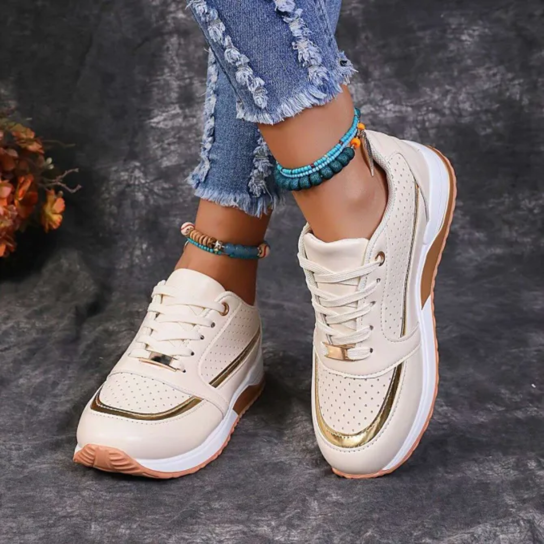 Ava | Women's Perforated Platform Lace-Up Sneakers
