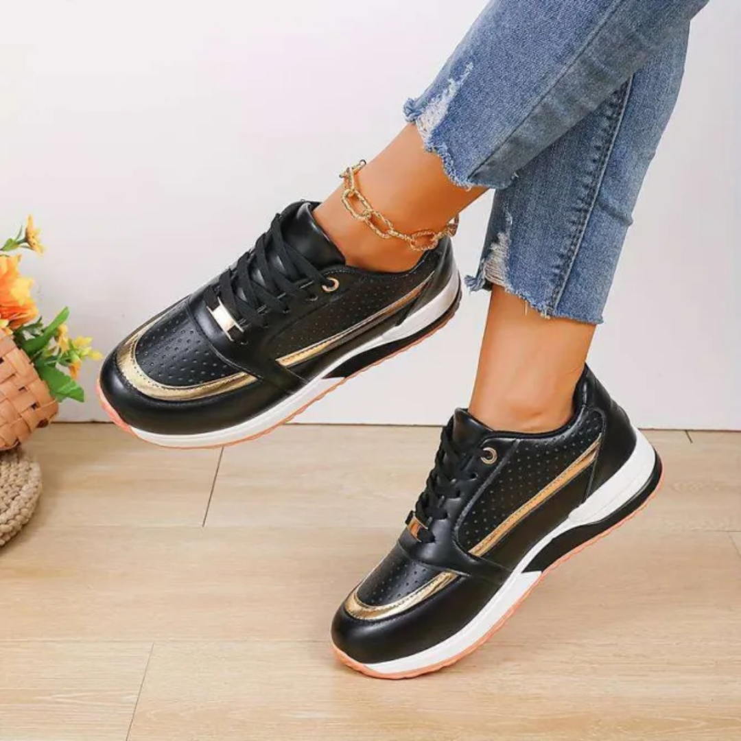 Ava | Women's Perforated Platform Lace-Up Sneakers