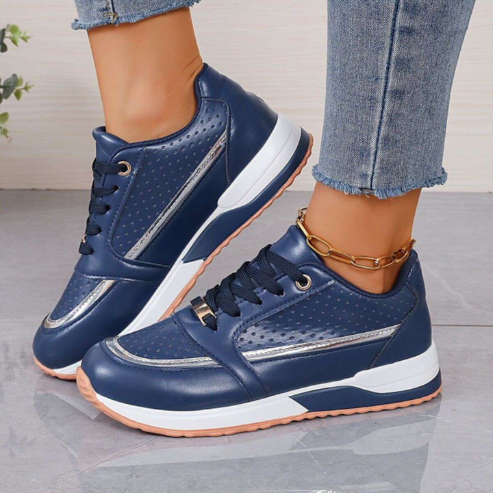 Virelle | Women's Perforated Platform Lace-Up Sneakers