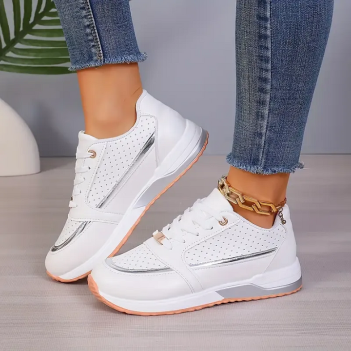 Ava | Women's Perforated Platform Lace-Up Sneakers