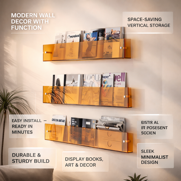 Wall Shelf Frame Bookshelf Wall Decor – Space-Saving, Modern Design & Easy Install for Living Room