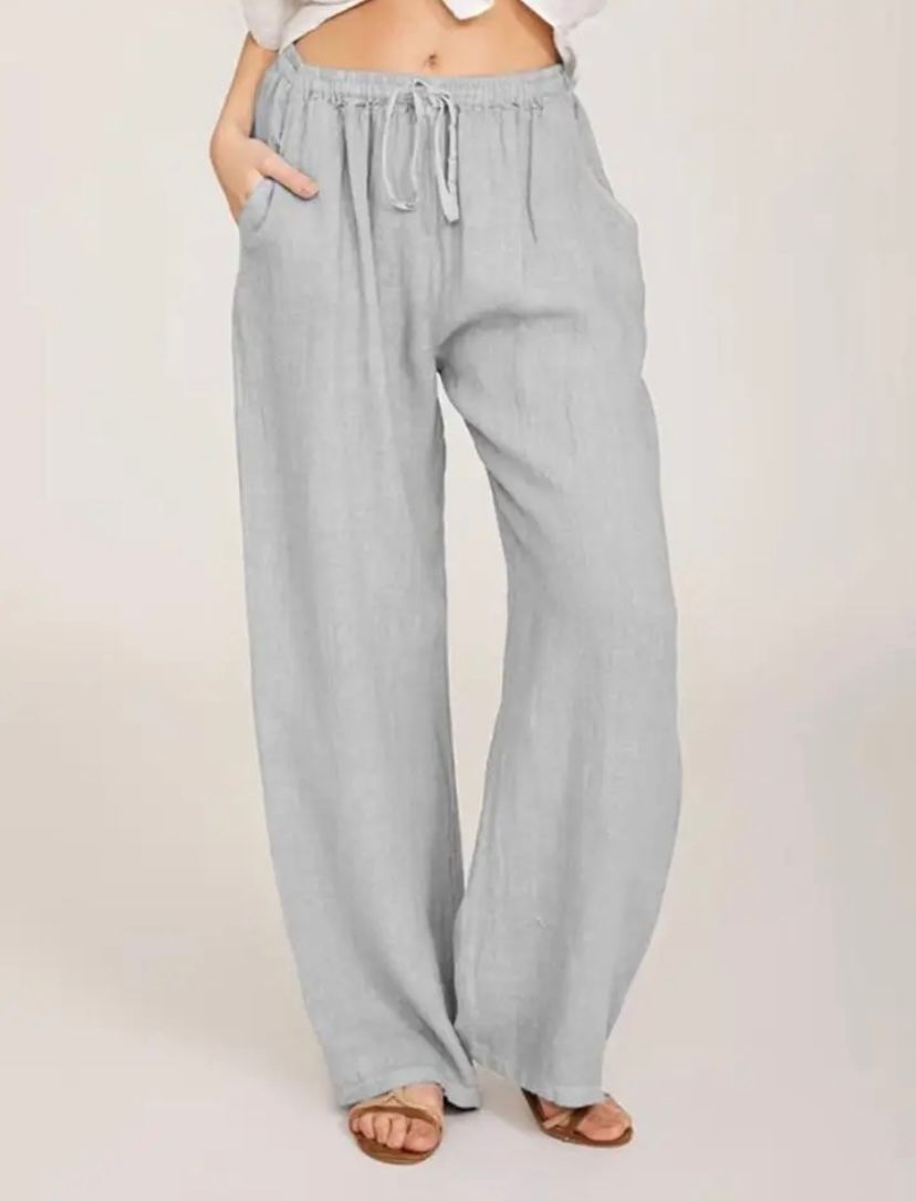 Alina | Women's High Rise Wide Leg Linen Pants